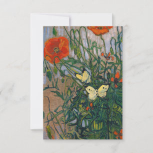 Vincent van Gogh - Vlinders en Klaprozen Bedankkaart
