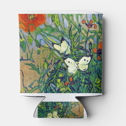 Vincent van Gogh Vlinders en Klaprozen Blikjeskoeler (Achterkant)