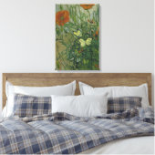 Vincent van Gogh - Vlinders en klaprozen Canvas Afdruk (Insitu (Slaapkamer))