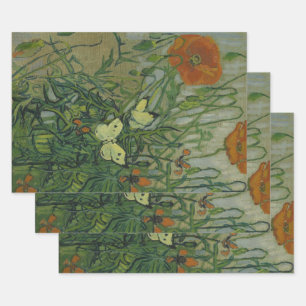 Vincent van Gogh - Vlinders en klaprozen Inpakpapier Vel