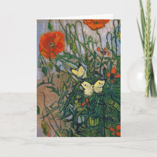 Vincent van Gogh - Vlinders en Klaprozen Kaart