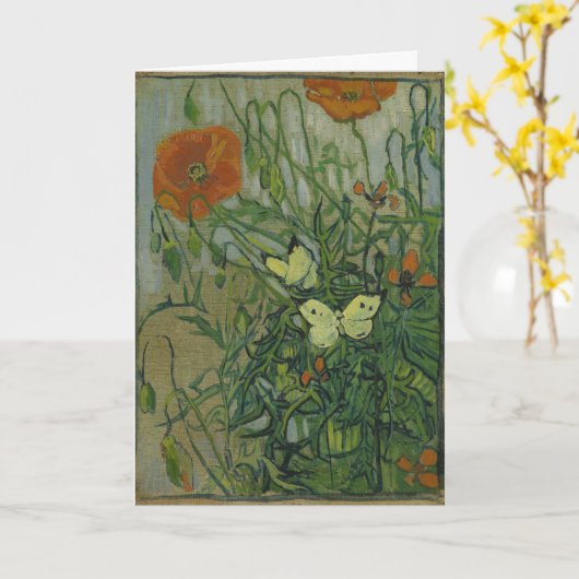 Vincent van Gogh - Vlinders en klaprozen Kaart (Gele Bloem)