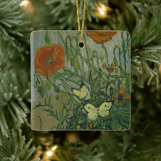Vincent van Gogh - Vlinders en klaprozen Keramisch Ornament (Boom)