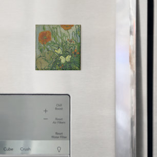 Vincent van Gogh - Vlinders en klaprozen Magneet