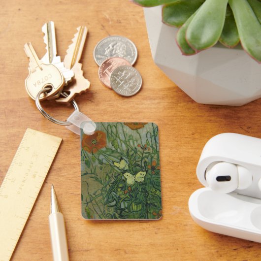 Vincent van Gogh - Vlinders en klaprozen Sleutelhanger (Bureau)