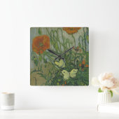 Vincent van Gogh - Vlinders en klaprozen Vierkante Klok (Huis)