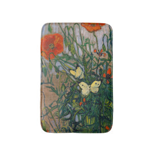 Vincent van Gogh - Vlinders en Papavers Badmat