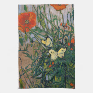 Vincent van Gogh - Vlinders en Papavers Theedoek