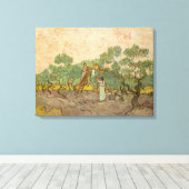 Vincent van Gogh - Vrouwen die olijven plukken Canvas Afdruk (Insitu (Houten vloer))