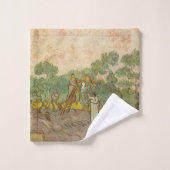 Vincent van Gogh - Vrouwen die Olijven schoppen Bad Handdoek (Wasdoekje)