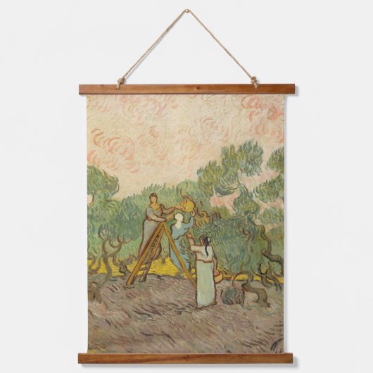Vincent van Gogh - Vrouwen die Olijven schoppen Hangend Wandkleed (Voorkant)