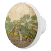 Vincent van Gogh - Vrouwen die Olijven schoppen Keramische Knop (Rechts)