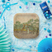 Vincent van Gogh - Vrouwen die Olijven schoppen Papieren Bordje (Feest)