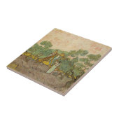 Vincent van Gogh - Vrouwen die Olijven schoppen Tegeltje (Zijkant)