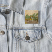 Vincent van Gogh - Vrouwen die Olijven schoppen Vierkante Button 5,1 Cm (In situ)