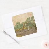 Vincent van Gogh - Vrouwen die Olijven schoppen Vierkante Sticker (Envelop)