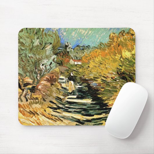 Vincent van Gogh Weg bij Saint-Remy, Vrouwelijke f Muismat (Met muis)