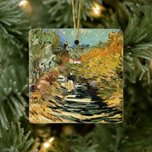 Vincent van Gogh Weg bij Saint-Remy, Vrouwfiguur Keramisch Ornament