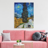 Vincent van Gogh - Weg met Cipres en Ster Canvas Afdruk (Insitu (Woonkamer))