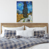Vincent van Gogh - Weg met Cipres en Ster Canvas Afdruk (Insitu (Slaapkamer))
