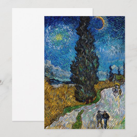 Vincent van Gogh - Weg met cipres en ster Kaart (Voorkant / Achterkant)