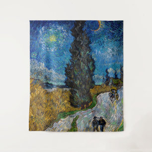 Vincent van Gogh - Weg met cipres en ster Wandkleed
