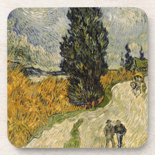 Vincent van Gogh Weg met Cypressen, 1890 Bier Onderzetter