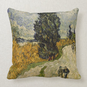 Vincent van Gogh Weg met Cypressen, 1890 Kussen