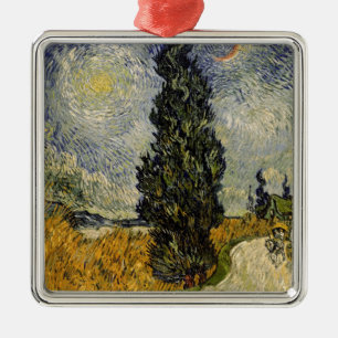 Vincent van Gogh   Weg met Cypressen, 1890 Metalen Ornament