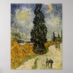 Vincent van Gogh Weg met Cypressen, 1890 Poster