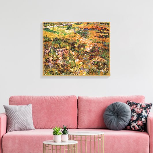 Vincent van Gogh - weide in de tuin Canvas Afdruk (Insitu (Woonkamer))