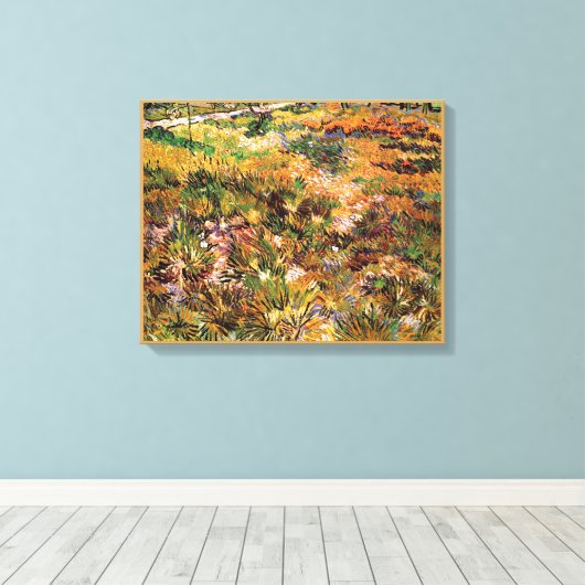 Vincent van Gogh - weide in de tuin Canvas Afdruk (Insitu (Houten vloer))