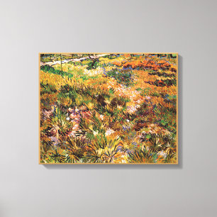 Vincent Van Gogh - Weiland in de tuin Kunstschilde Canvas Afdruk