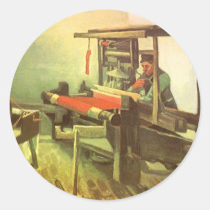 Vincent van Gogh Wever links kijkend Spinnewiel Ronde Sticker