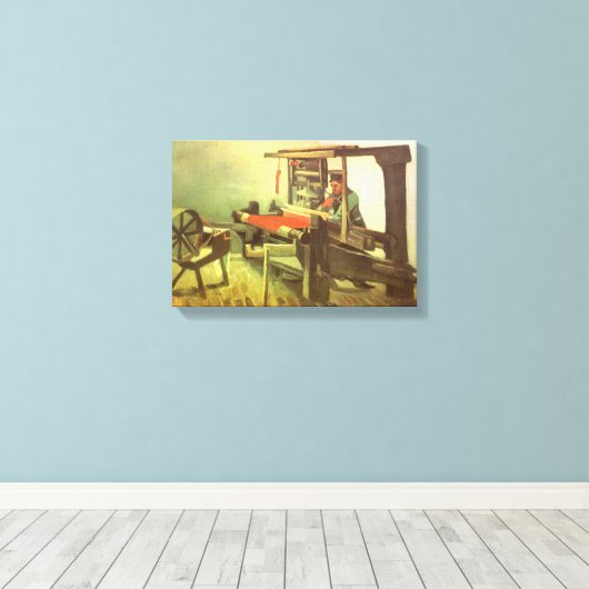 Vincent van Gogh Wever tegenover het linker spinne Canvas Afdruk (Insitu (Houten vloer))