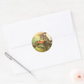 Vincent van Gogh Wever tegenover het linker spinne Ronde Sticker (Envelop)