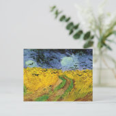 Vincent Van Gogh Wheat Field met Crows Briefkaart (Staand voorkant)