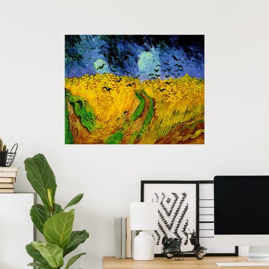 Vincent Van Gogh Wheat Field met Crows Poster (Thuiskantoor)