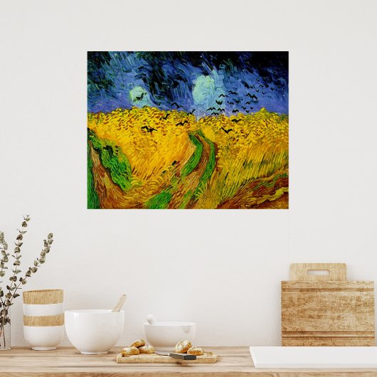 Vincent Van Gogh Wheat Field met Crows Poster (Keuken)