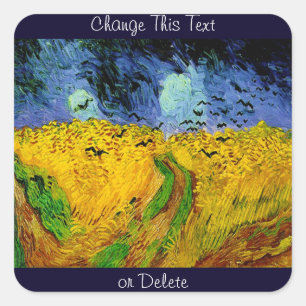 Vincent Van Gogh Wheat Field met Crows Vierkante Sticker
