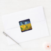 Vincent Van Gogh Wheat Field met Crows Vierkante Sticker (Envelop)