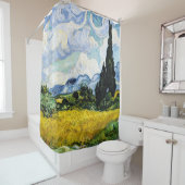 Vincent Van Gogh Wheat Field met Cypresses (1889) Douchegordijn (In situ)