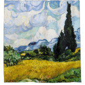 Vincent Van Gogh Wheat Field met Cypresses (1889) Douchegordijn (Voorkant)