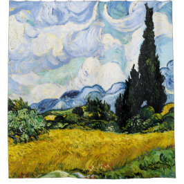 Vincent Van Gogh Wheat Field met Cypresses (1889) Douchegordijn