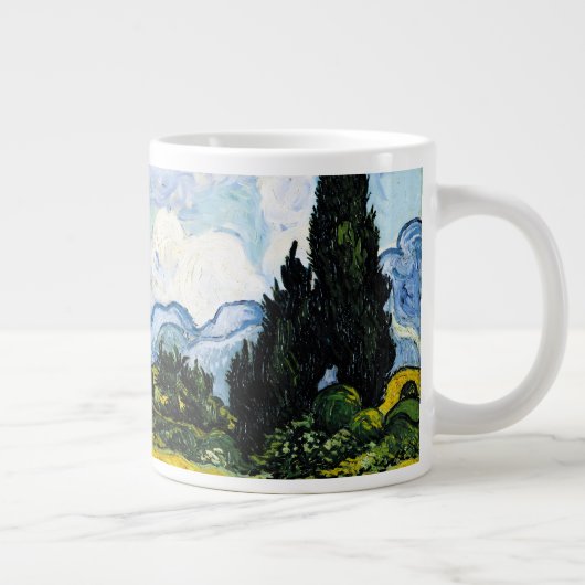 Vincent Van Gogh Wheat Field met Cypresses (1889) Grote Koffiekop (Rechts)
