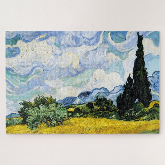 Vincent Van Gogh Wheat Field met Cypresses (1889) Legpuzzel (Horizontaal)