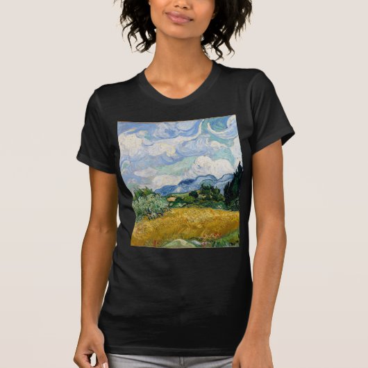 Vincent Van Gogh Wheat Field met Cypresses Art T-shirt (Voorkant)