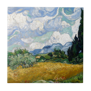 Vincent Van Gogh Wheat Field met Cypresses Art Tegeltje