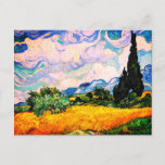 Vincent Van Gogh Wheat Field met Cypresses Briefkaart<br><div class="desc">, , prachtig schilderij Vincent Van Gogh Wheat Field met Cypresses Sticker. Dit is een oud meesterwerk van de nederlandse meesterschilder Vincent Van Gogh. Dit schilderij maakt deel uit van zijn tarweveldserie. Deze reeks natuurschilderijen werd geïnspireerd door het uitzicht van de Alpilles bergen. Dit mooie oude oliesschilderij met mooie, levendige,...</div>