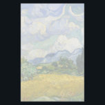 Vincent Van Gogh Wheat Field met Cypresses Briefpapier<br><div class="desc">Mooie kunst uit 1889 van de beroemde schilder Vincent Van Gogh,  een van mijn favoriete kunstenaars uit de periode van de impressionist. Dit impressionistisch landschap briefpapier papier heeft hoge groene cypersen die zijn ingesteld tegen  draaiende wolken boven een tarweveld.</div>